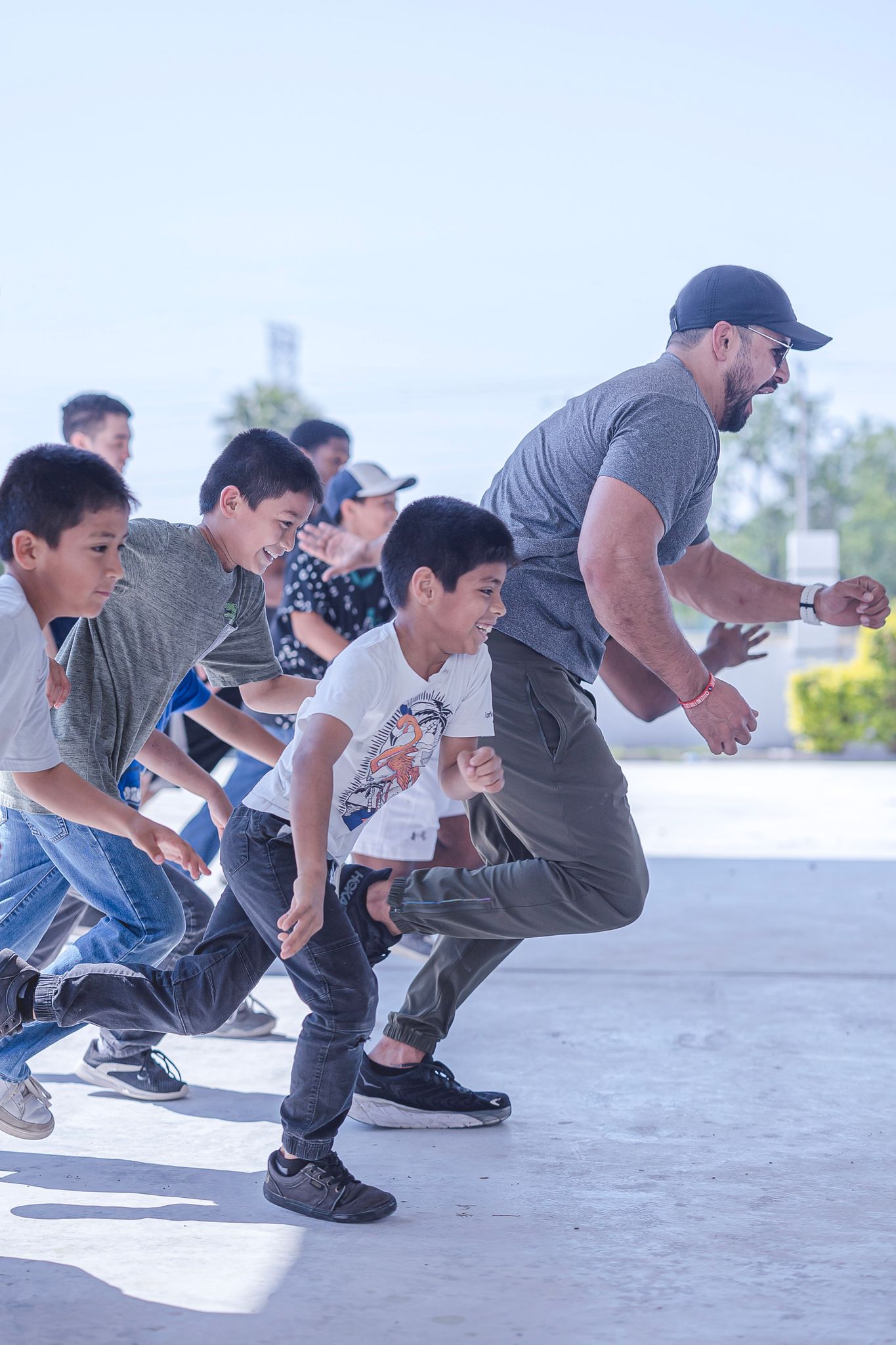 A game of Red Light Green Light with the boys at an orphanage in Mexico