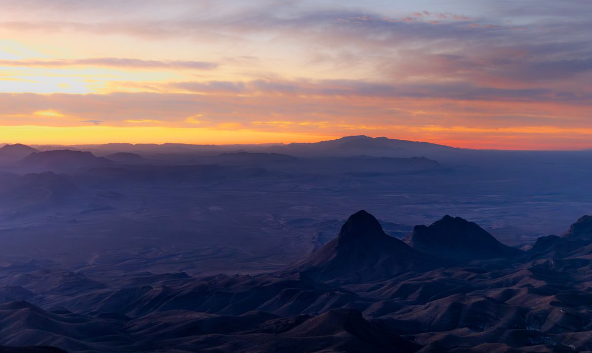 A sunset view of Big Bend National Park